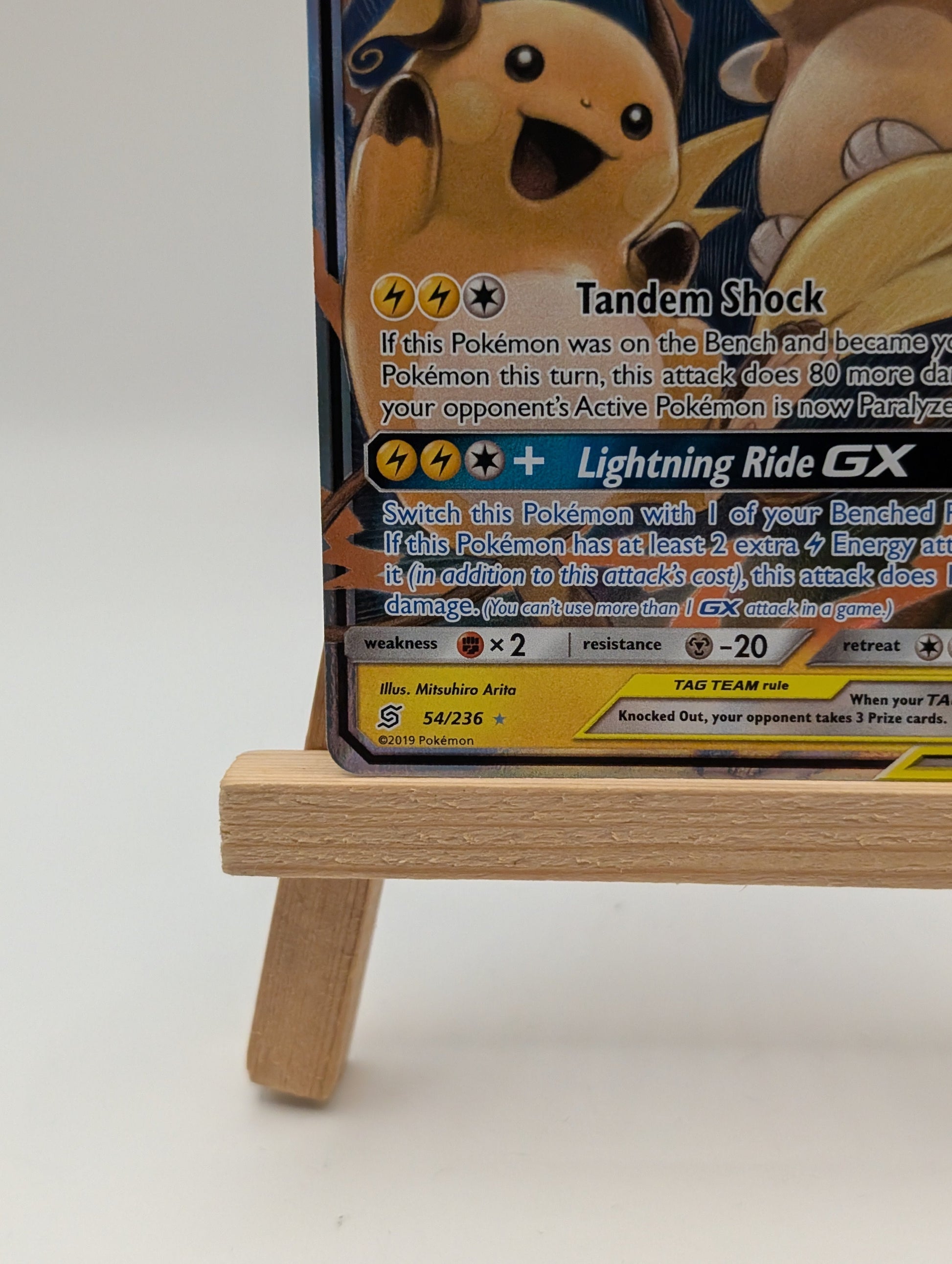 Pokemon Card Raichu & Alolan Raichu GX 54/236 Tag Team NM FRENLY BRICKS - Open 7 Days
