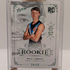2024 AFL Select Green Supremacy Rookie RPG57 Will Lorenz LOW /25 Port Adelaide FRENLY BRICKS - Open 7 Days