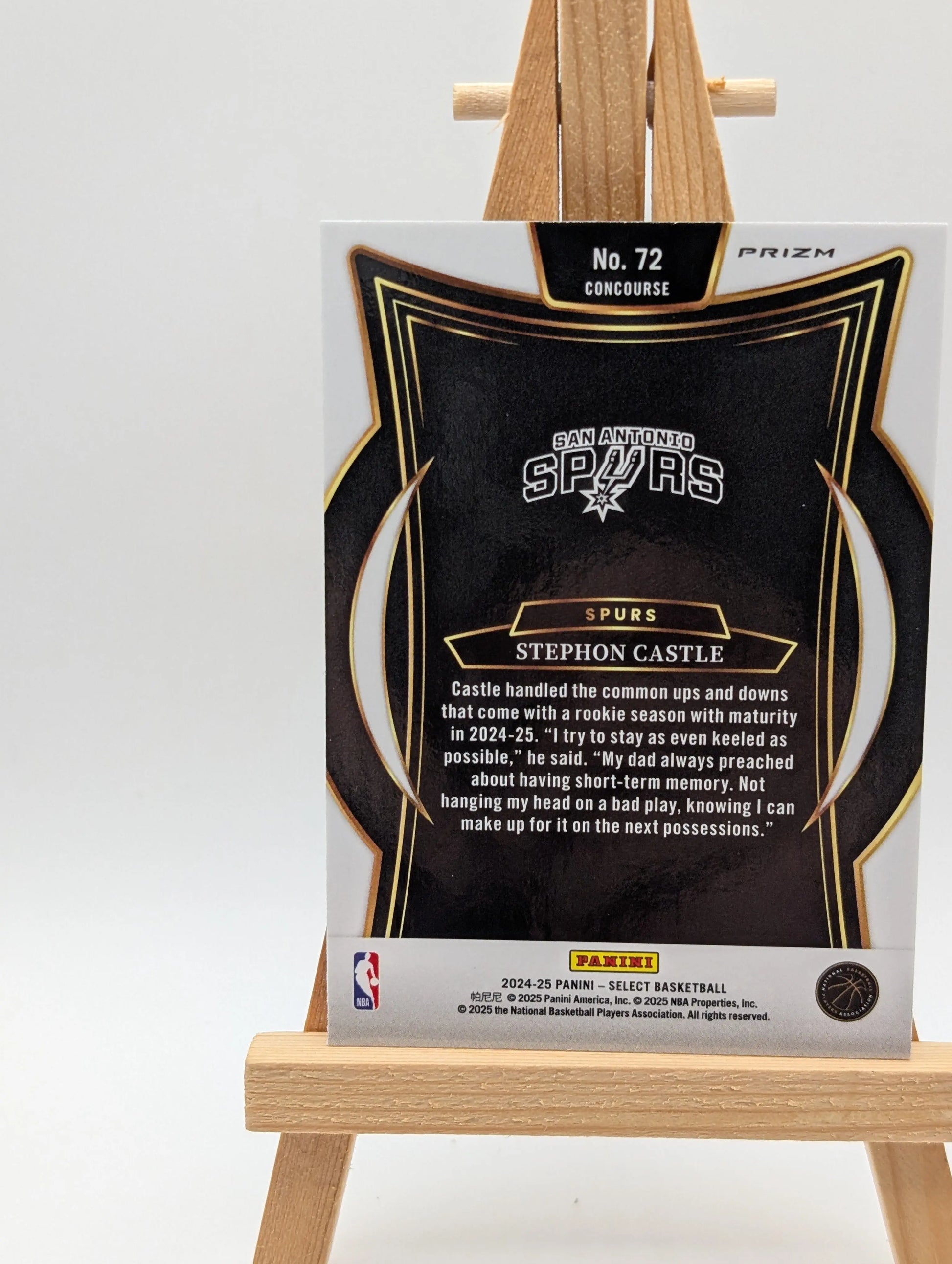 2024-25 Panini Select Concourse Stephon Castle #72 Cosmic Prizm (RC) Spurs FRENLY BRICKS - Open 7 Days