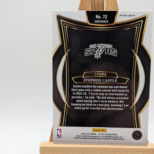 2024-25 Panini Select Concourse Stephon Castle #72 Cosmic Prizm (RC) Spurs FRENLY BRICKS - Open 7 Days