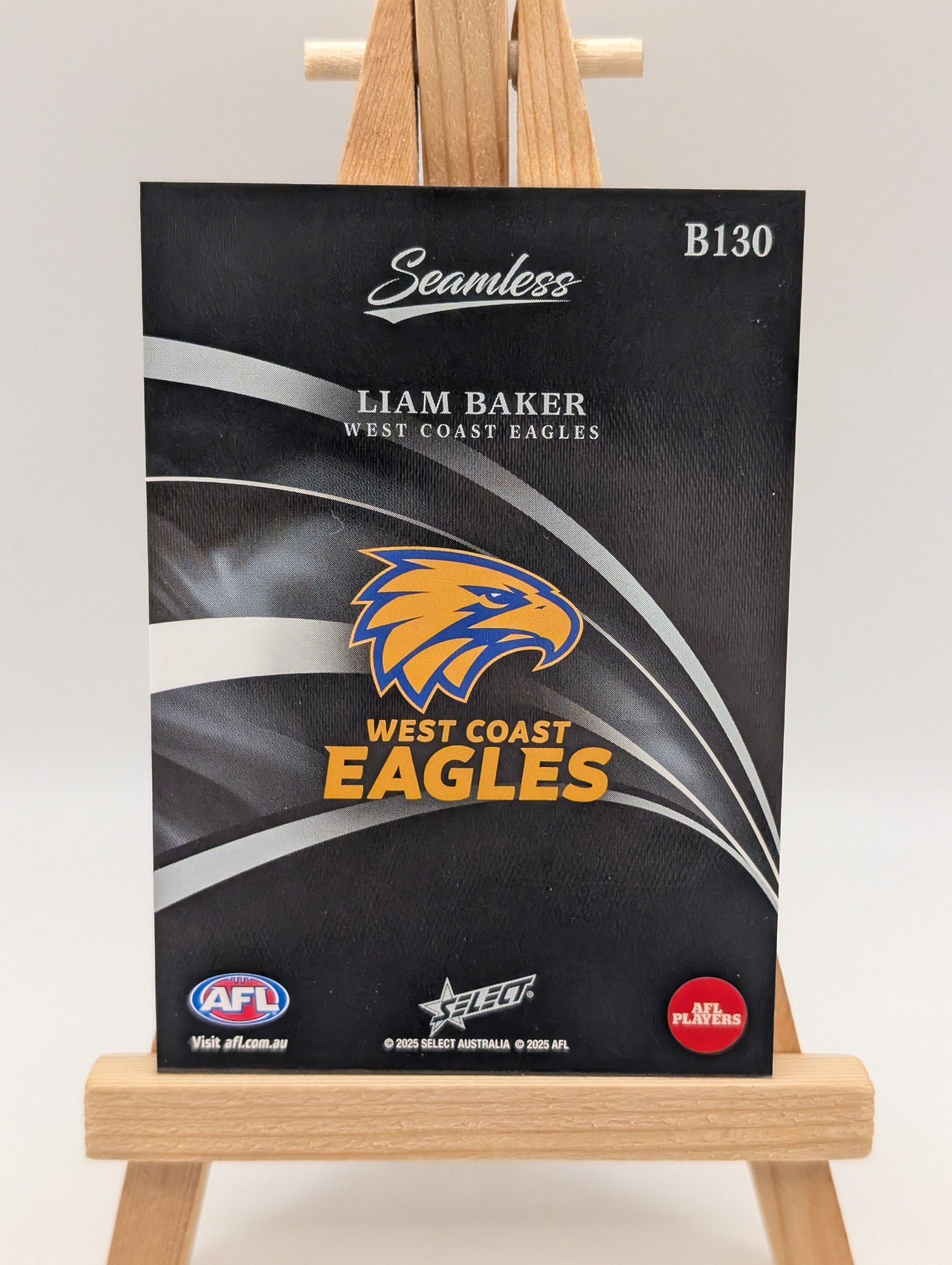 2025 AFL Select Seamless Black Liam Baker /40 West Coast FRENLY BRICKS - Open 7 Days