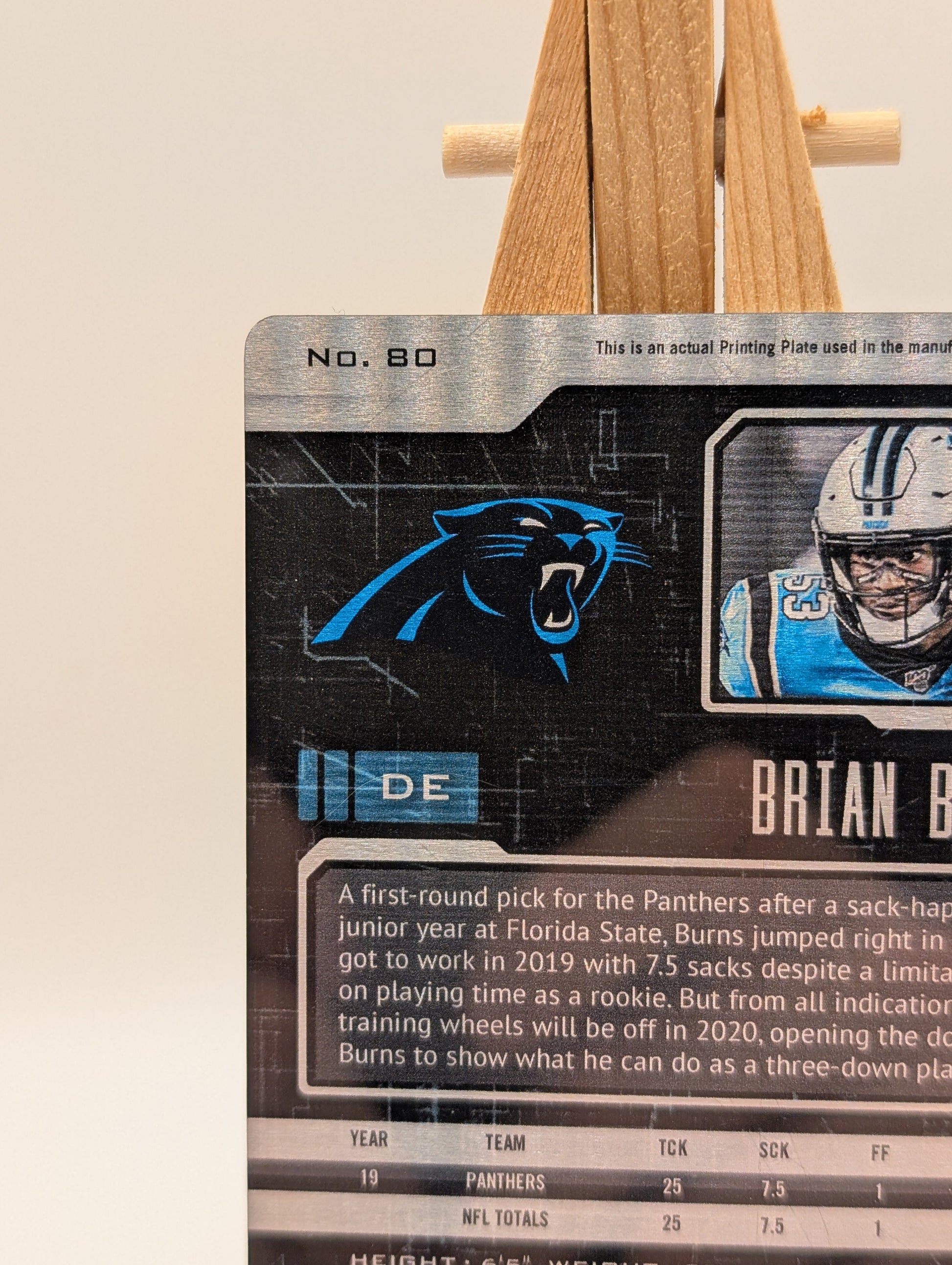 2020 Football Panini Playbook Brian Burns 1/1 Panthers #80 One of One Auto FRENLY BRICKS - Open 7 Days
