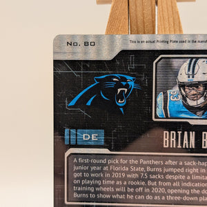 2020 Football Panini Playbook Brian Burns 1/1 Panthers #80 One of One Auto FRENLY BRICKS - Open 7 Days