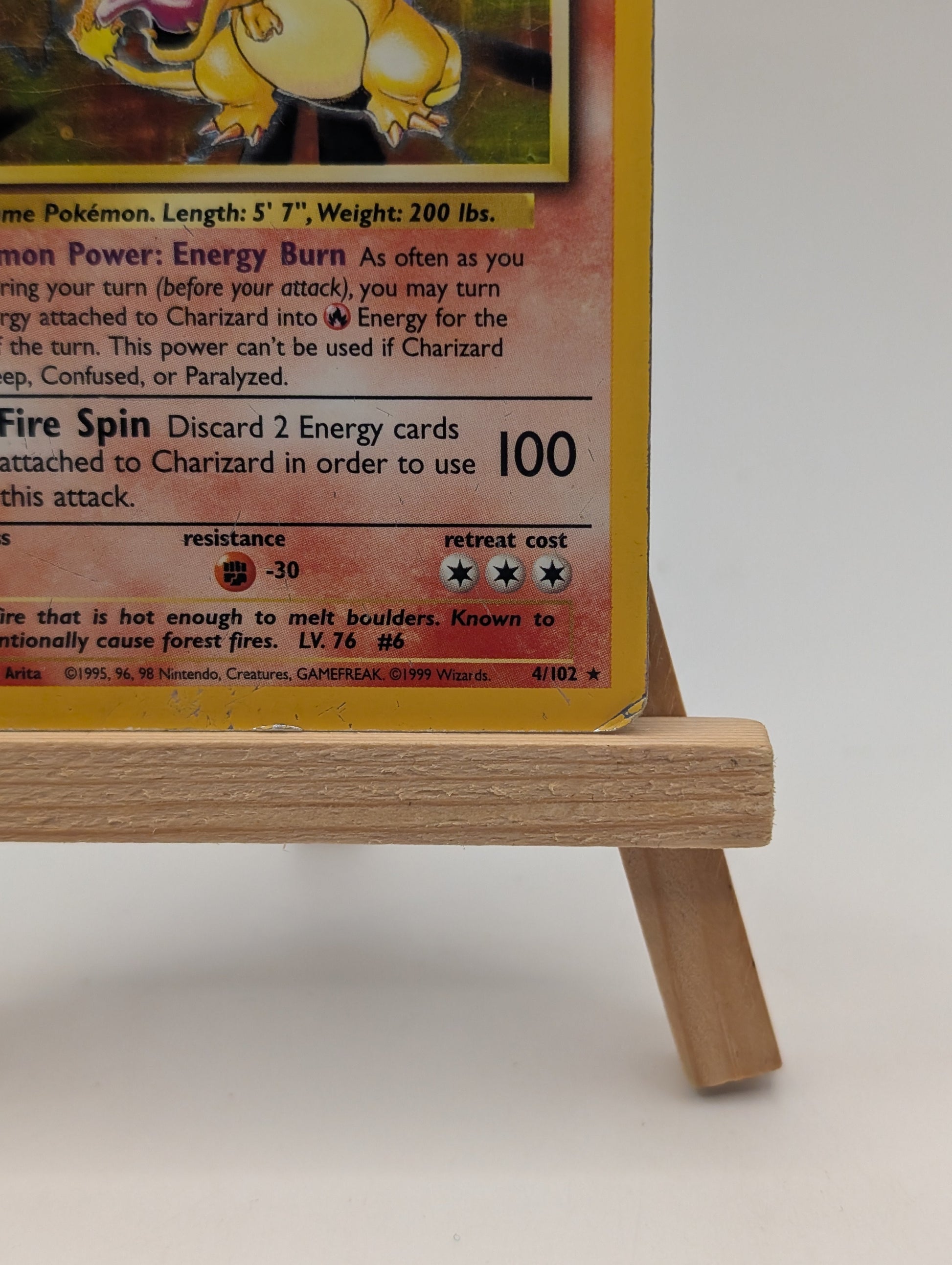 Pokémon Base Set Charizard Holo Card 4/102 FRENLY BRICKS - Open 7 Days