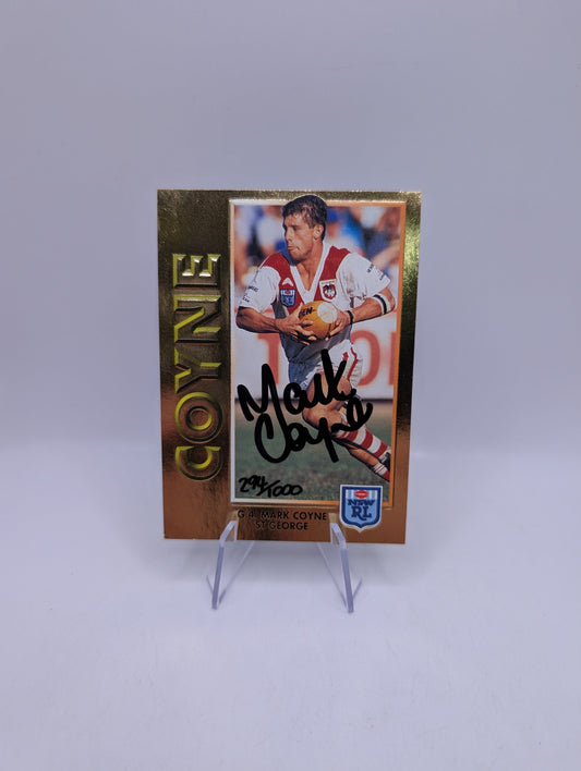 Mark Coyne Gold Signature Card #294/1000 Numbered NSW RL FRENLY BRICKS - Open 7 Days