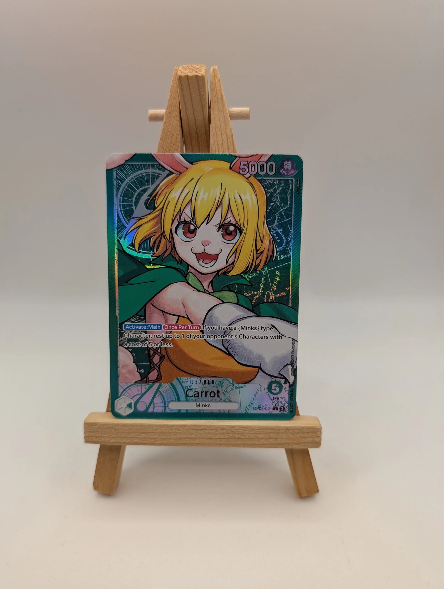 Carrot OP08-021 Leader ALT ART 🐰 One Piece TCG English NM | Minks Leader FRENLY BRICKS - Open 7 Days