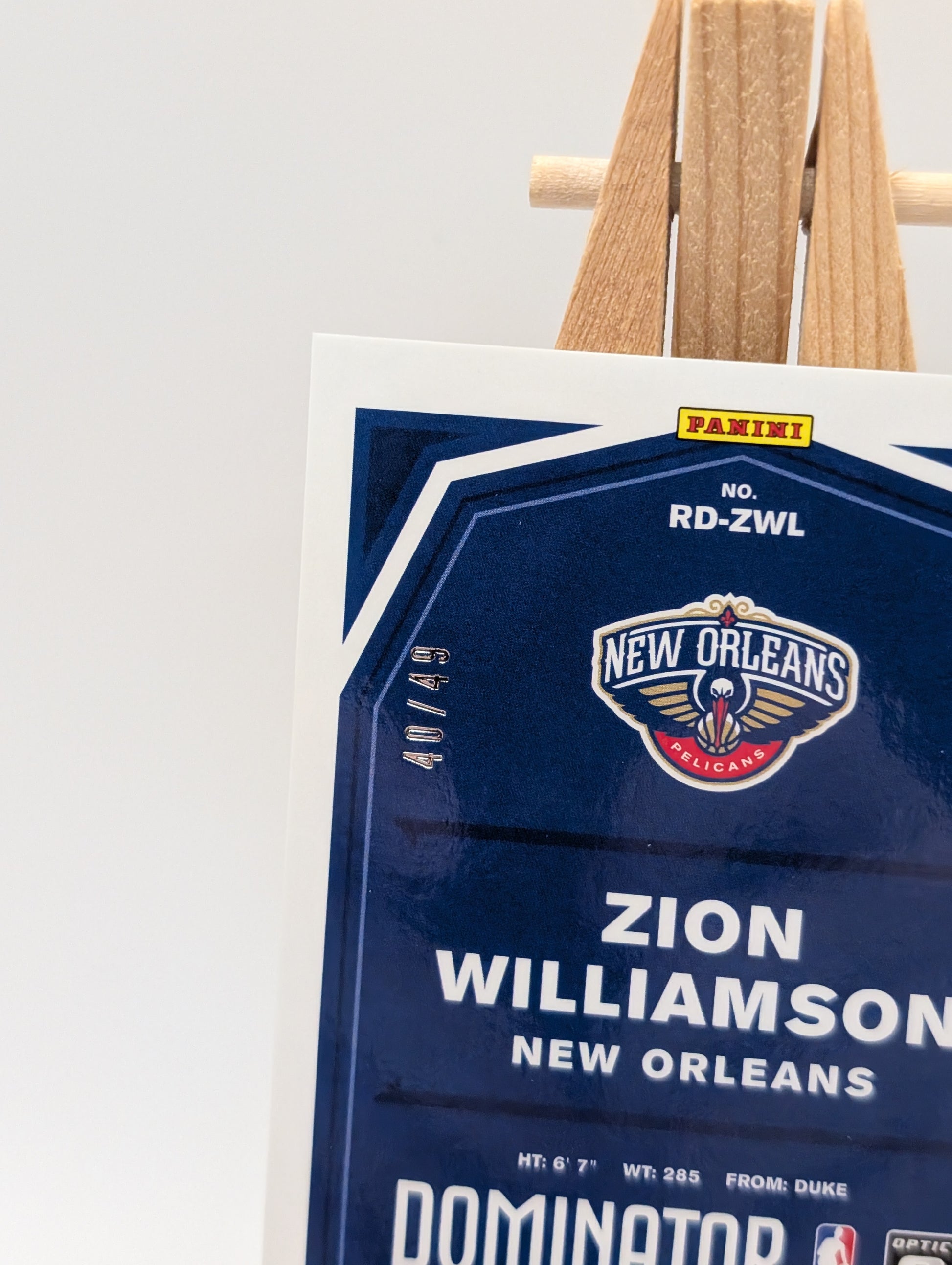 2019-20 Donruss Optic Rookie Auto Zion Williamson Dominators /49