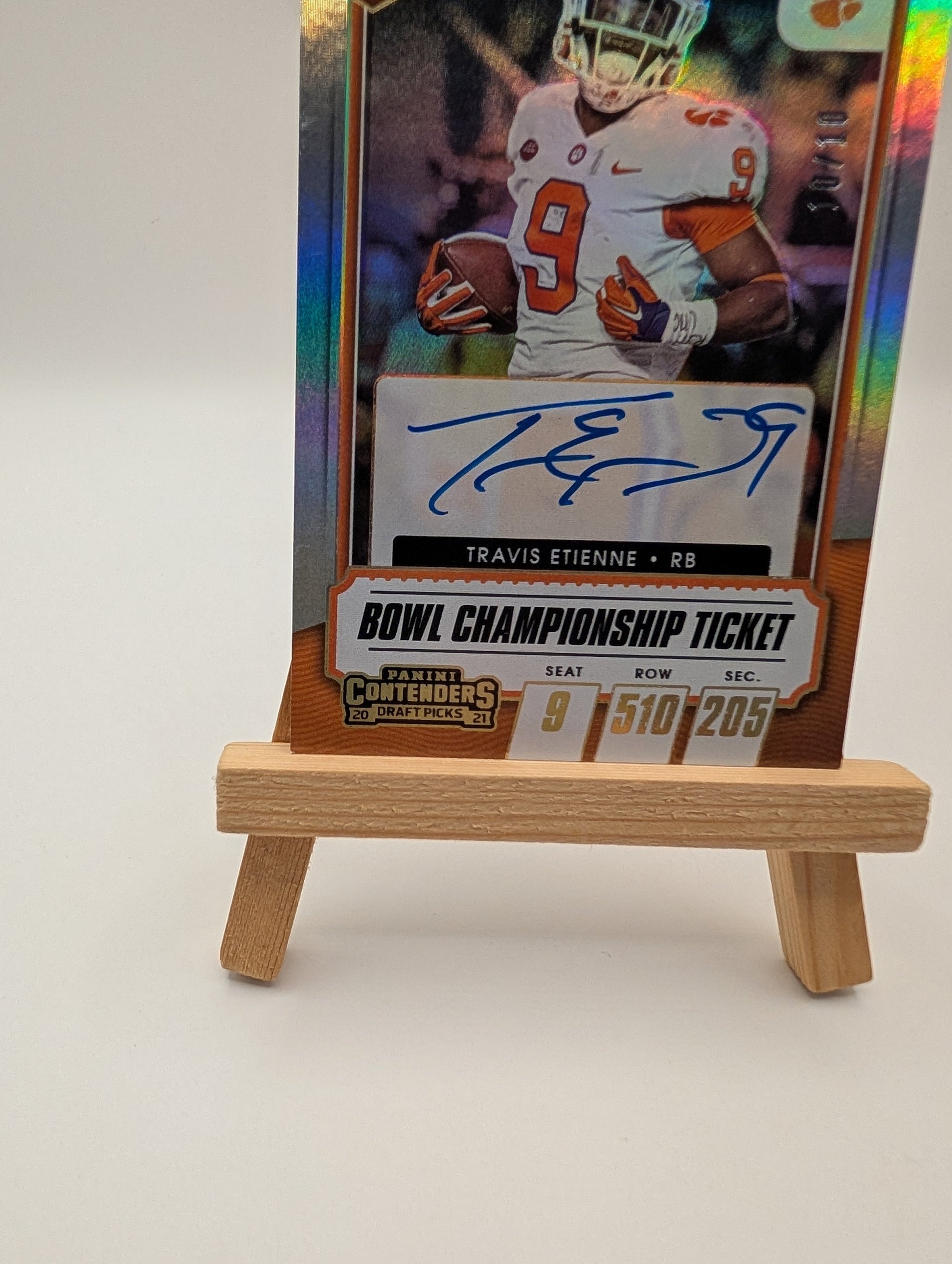 2021 Panini Contenders TRAVIS ETIENNE RC  Auto 10/10 On card Rookie College FRENLY BRICKS - Open 7 Days