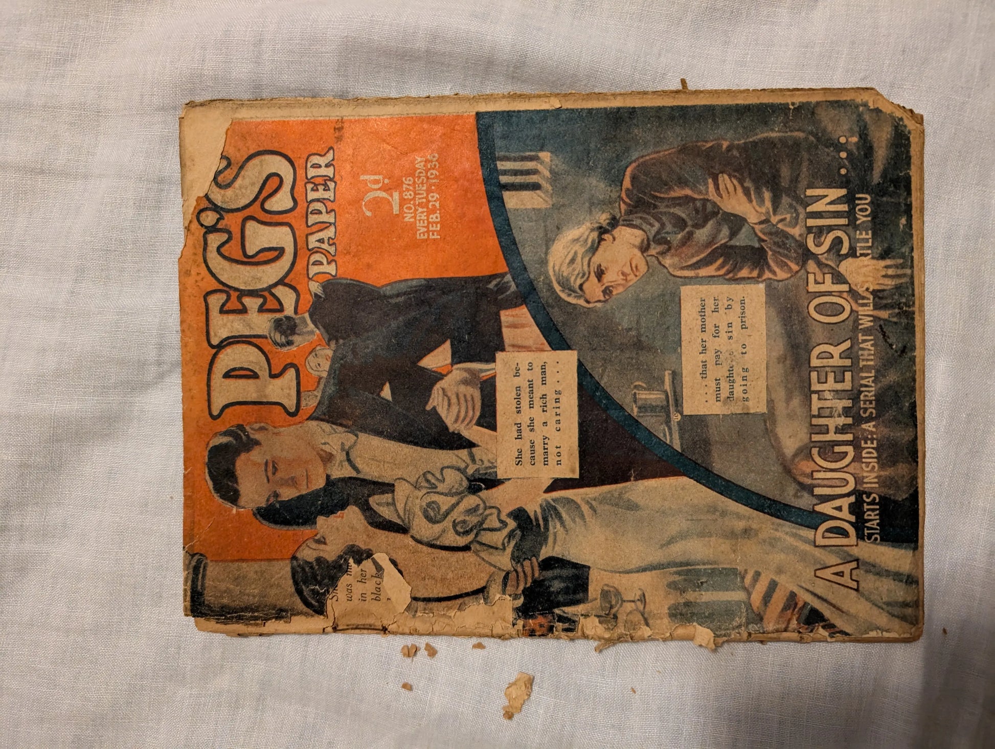 Peg's Paper 1936 Feb 29 poor condition FRENLY BRICKS - Open 7 Days