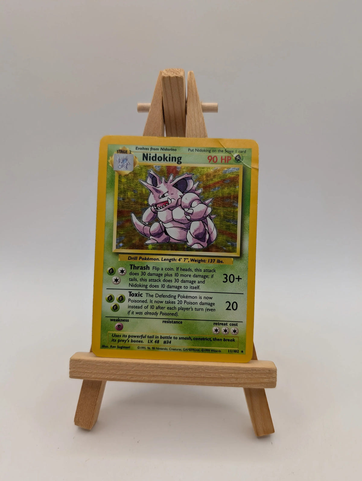 Nidoking 11/102 Holo Rare Base Set Unlimited - Pokemon Card WOTC HP FRENLY BRICKS - Open 7 Days image 1