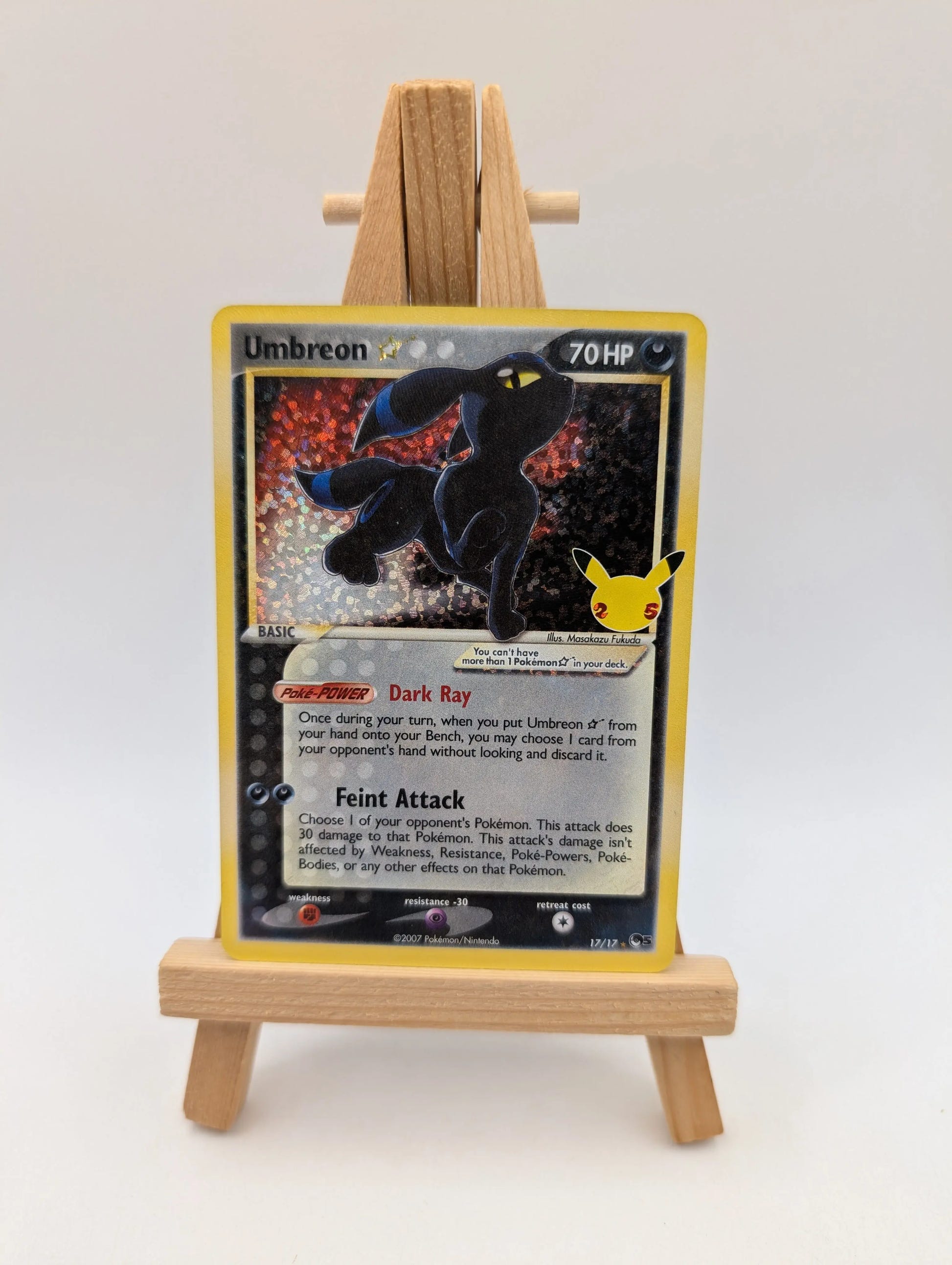 Pokemon TCG Umbreon Star 17/17 Celebrations: Classic Collection Holo FRENLY BRICKS - Open 7 Days image 2