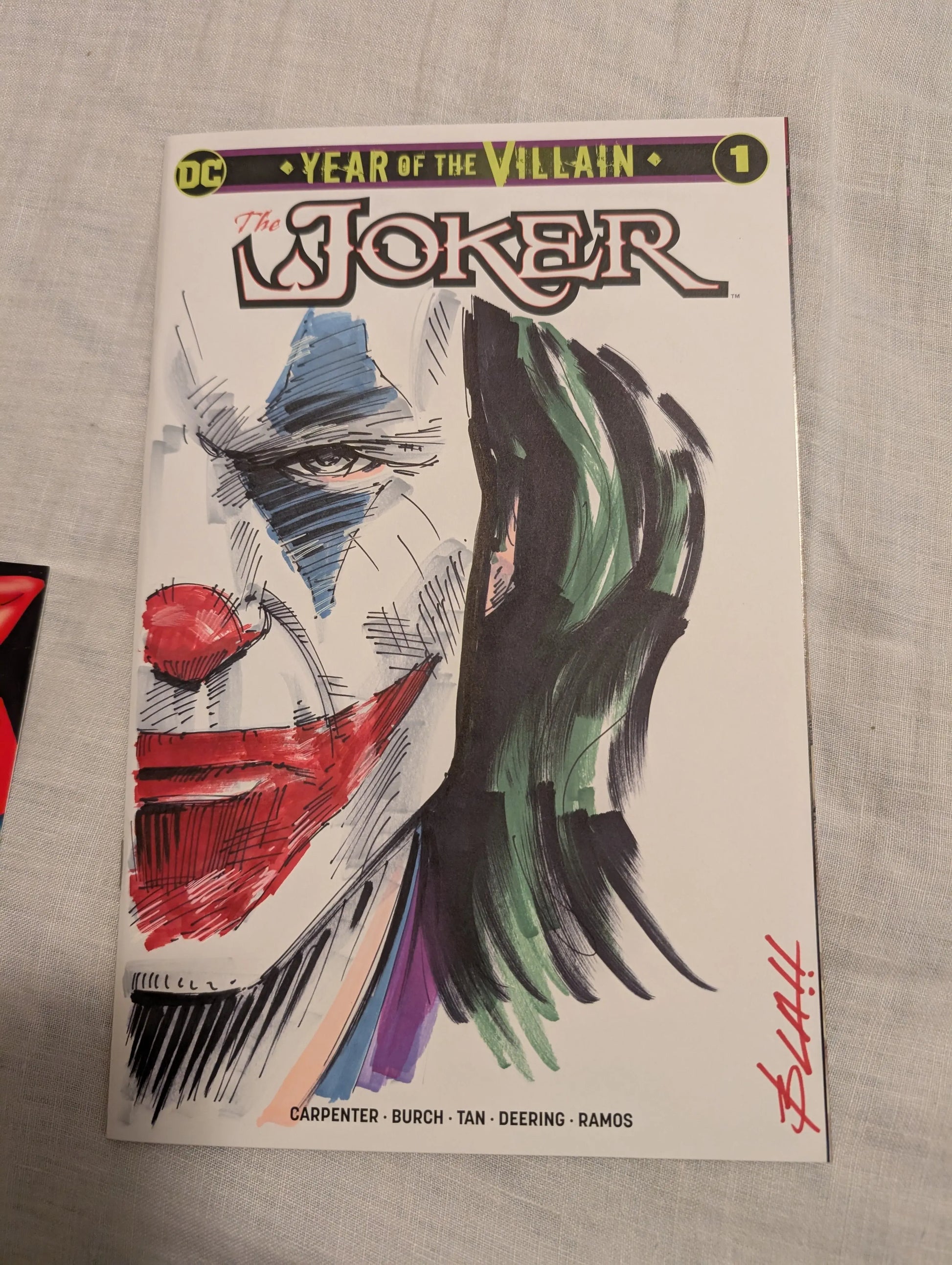 M NM Joker Year Of The Villain #1 DC Comics 2019 Brian Lacy signed 1/1 unique art FRENLY BRICKS - Open 7 Days