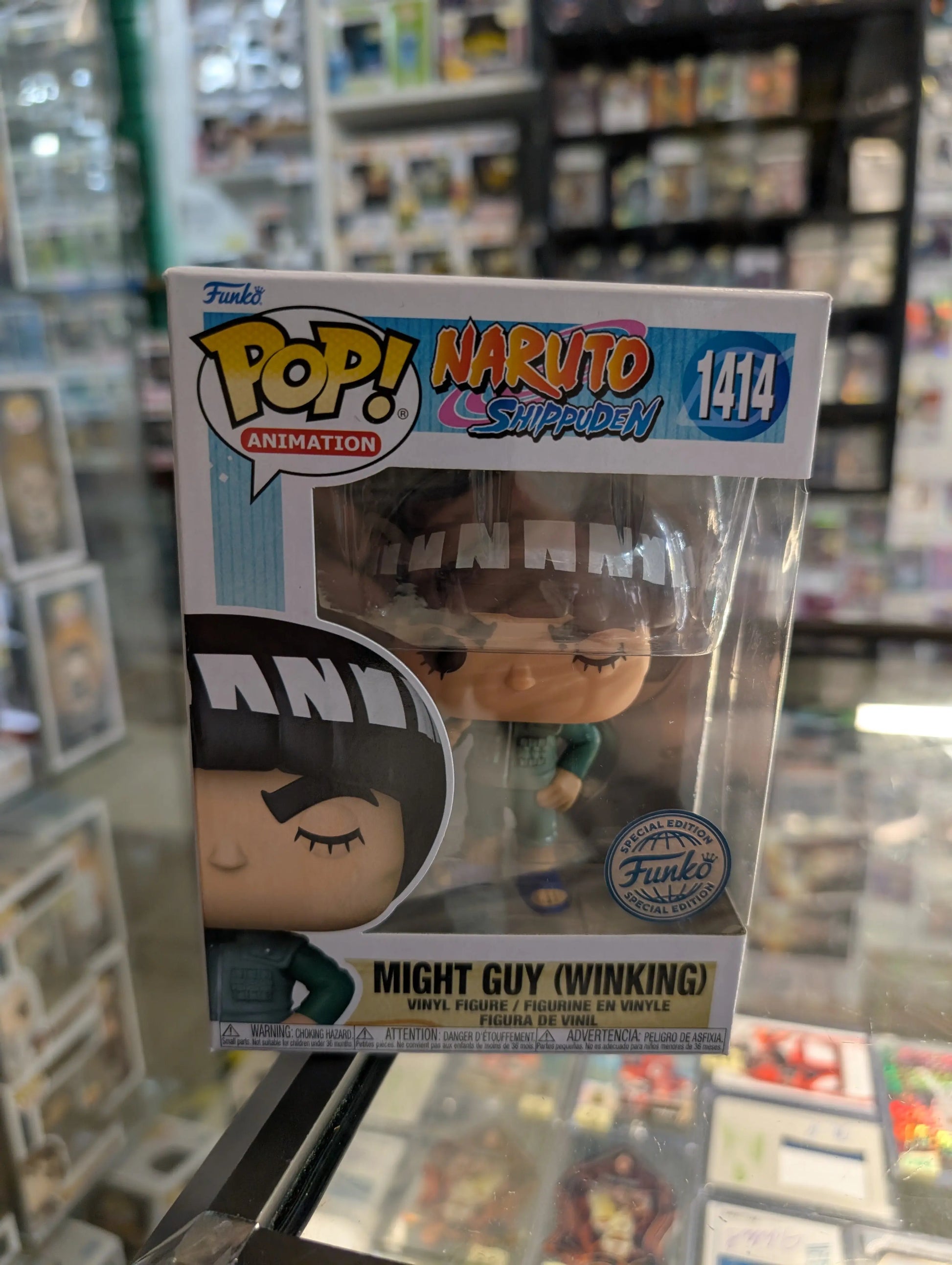 FUNKO POP NARUTO SHIPPUDEN MIGHT GUY WINKING #1414 EXCLUSIVE VINYL FIGURE FRENLY BRICKS - Open 7 Days