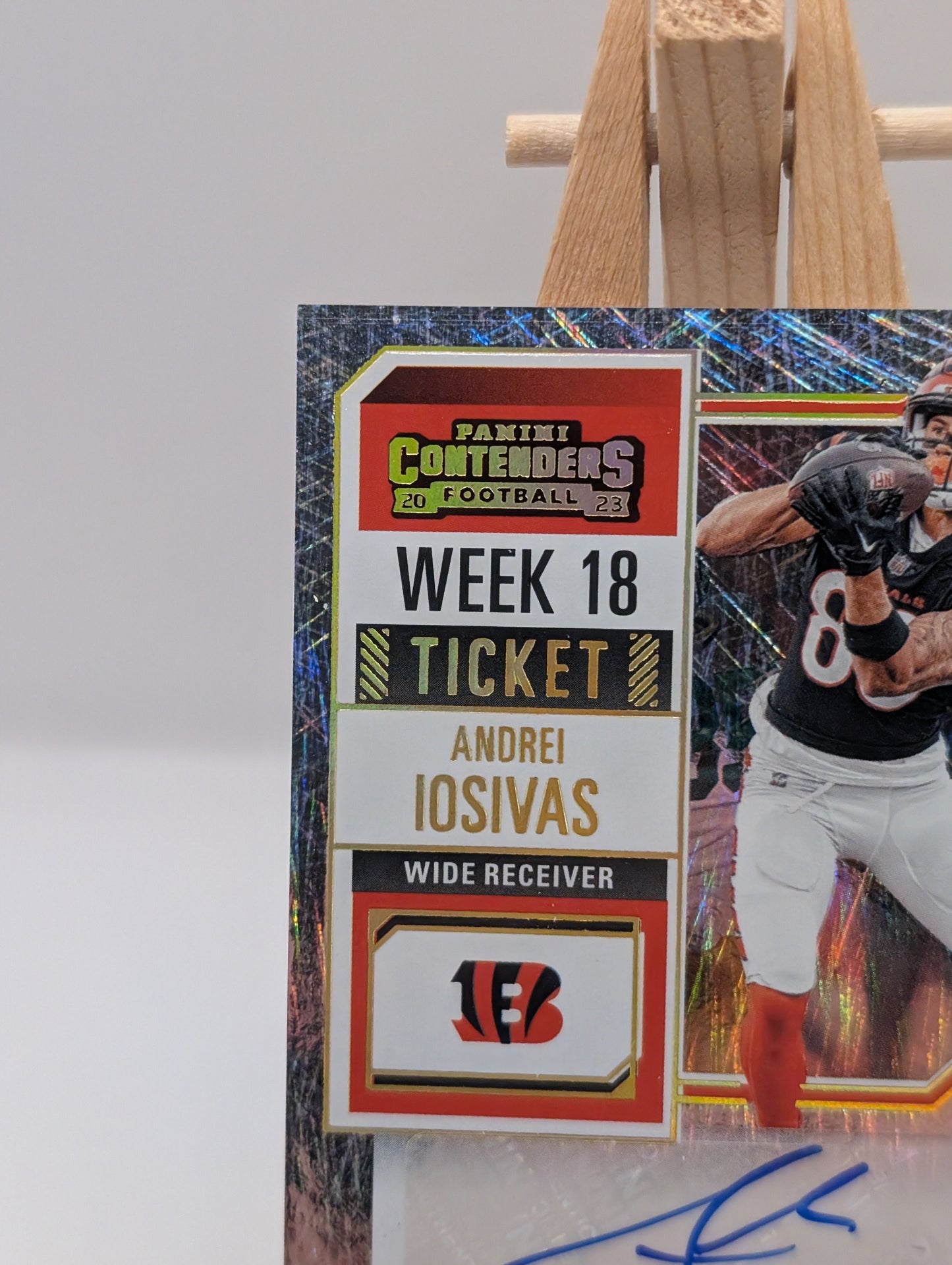 2023 Panini Contenders - Rookie Ticket Andrei Iosivas #217 (AU, RC) /18 FRENLY BRICKS - Open 7 Days