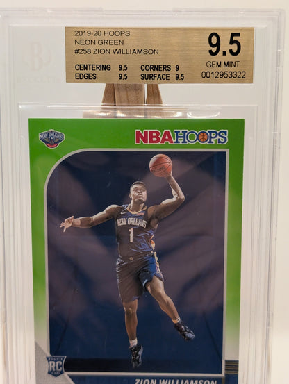 ZION WILLIAMSON #258
2019 PANINI HOOPS Neon Green BGS 9.5 Rookie FRENLY BRICKS - Open 7 Days