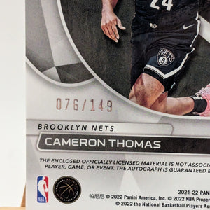 2021-22 Spectra Cam Cameron Thomas #/149 Auto RPA Patch Rookie RC SP