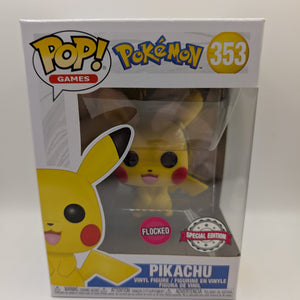 Funko Pop! Pokemon - Pikachu 353 Flocked Exclusive FRENLY BRICKS - Open 7 Days