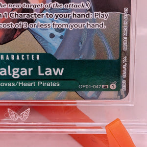 One Piece Card Trafalgar Law OP01-047 Alt Art 2022 ARK GRADED 9.5 FRENLY BRICKS - Open 7 Days