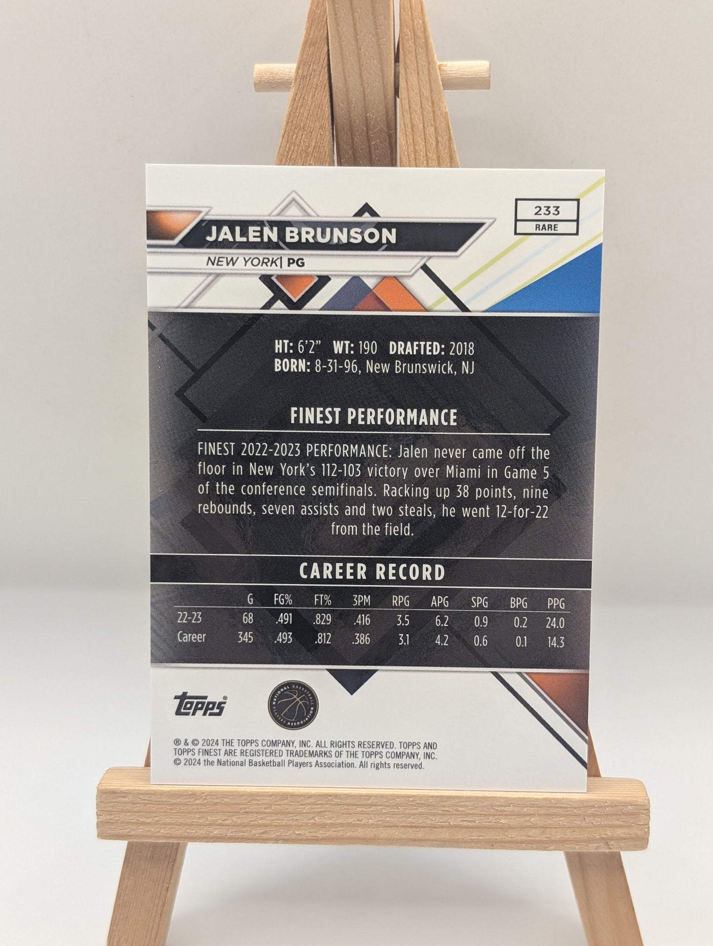 2023-24 Topps Finest - Rare Jalen Brunson #233 /3 FRENLY BRICKS - Open 7 Days