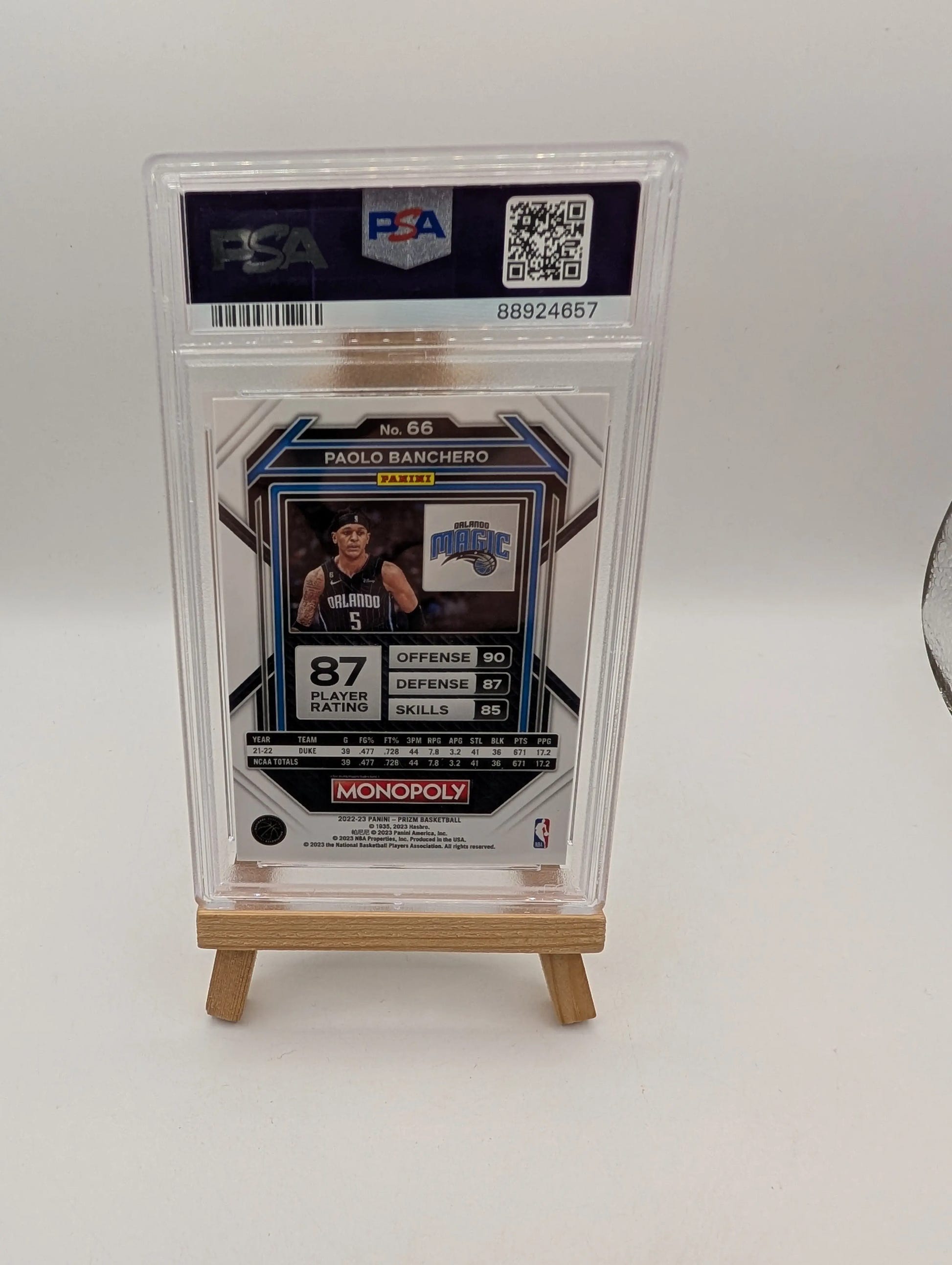 2022/23 Prizm Monopoly Rookie Signed PAOLO BANCHERO #66 Autograph PSA 10 FRENLY BRICKS - Open 7 Days image 2