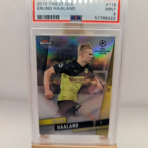 2019-20 Topps Finest Ucl Erling Haaland Refractor Rc #116 SP PSA 9 FRENLY BRICKS - Open 7 Days