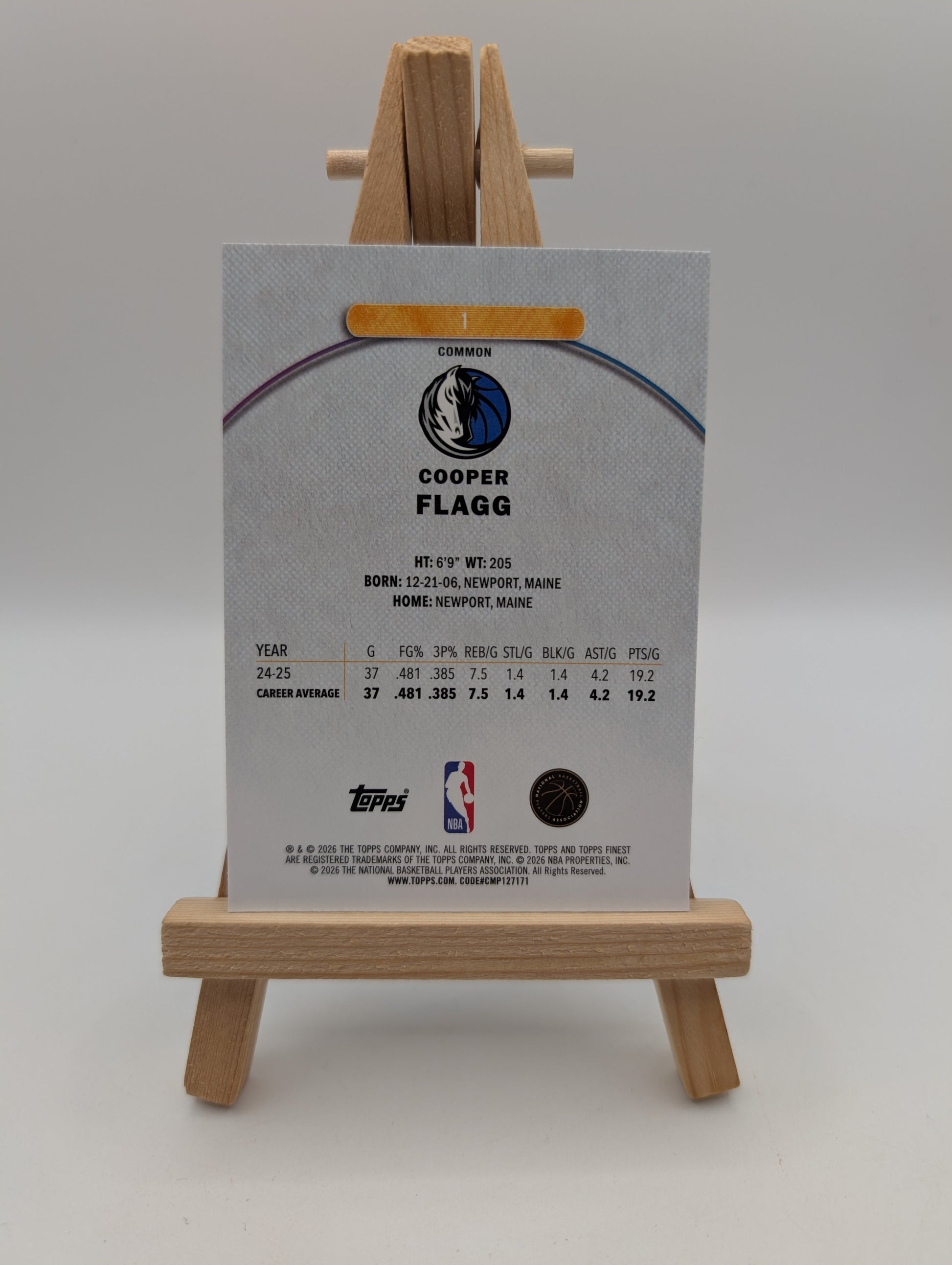 2025-26 Topps Finest COOPER FLAGG Common Rookie Oil Spill #1 FRENLY BRICKS - Open 7 Days