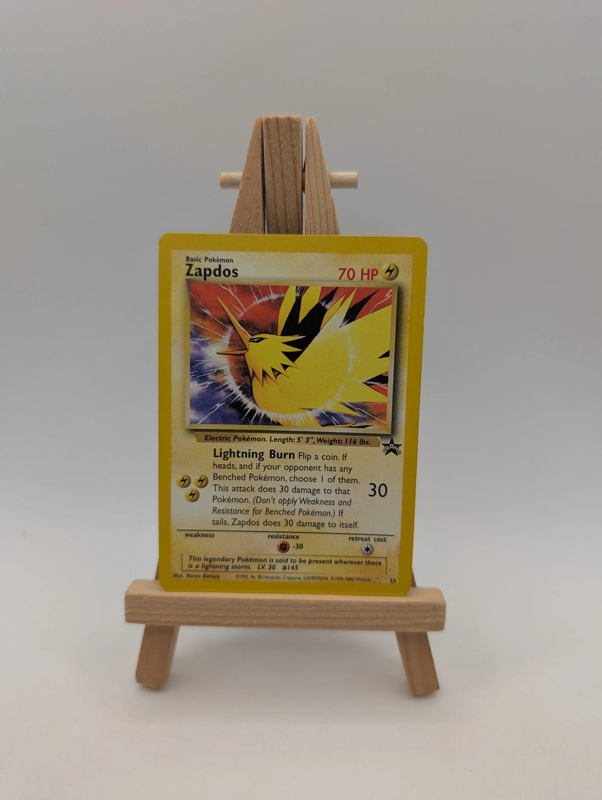 Pokémon Zapdos Black Star Promo #23 Non-Holo Card WOTC (2) image 1