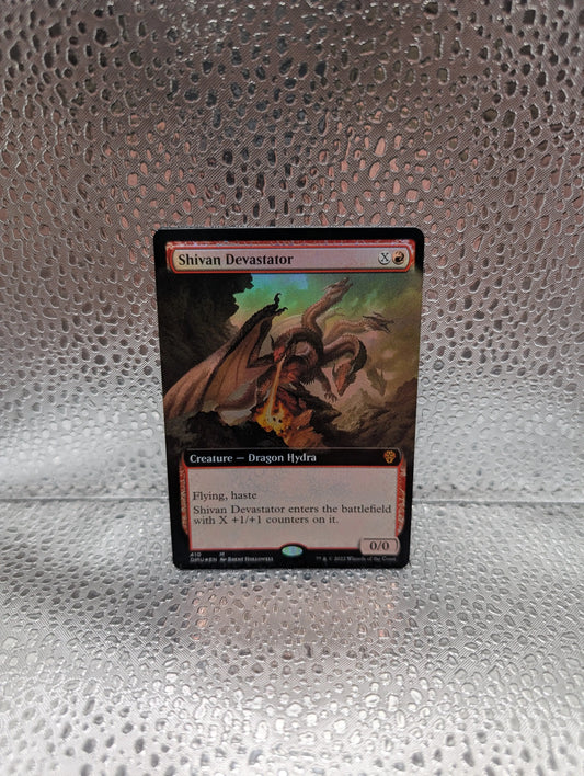 Magic the gathering Shivan Devastator EXTENDED FOIL DMU 410 FRENLY BRICKS - Open 7 Days