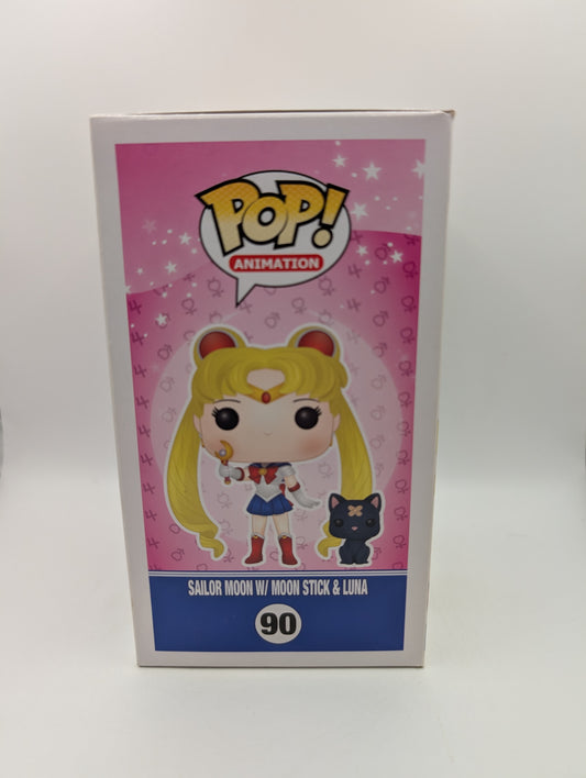 Funko Pop Sailor Moon w/ Moon Stick & Luna #90