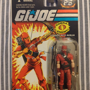 HASBRO 2007 GI Joe 25th Anniversary COBRA RED NINJA The Enemy Action Figure MOC FRENLY BRICKS - Open 7 Days