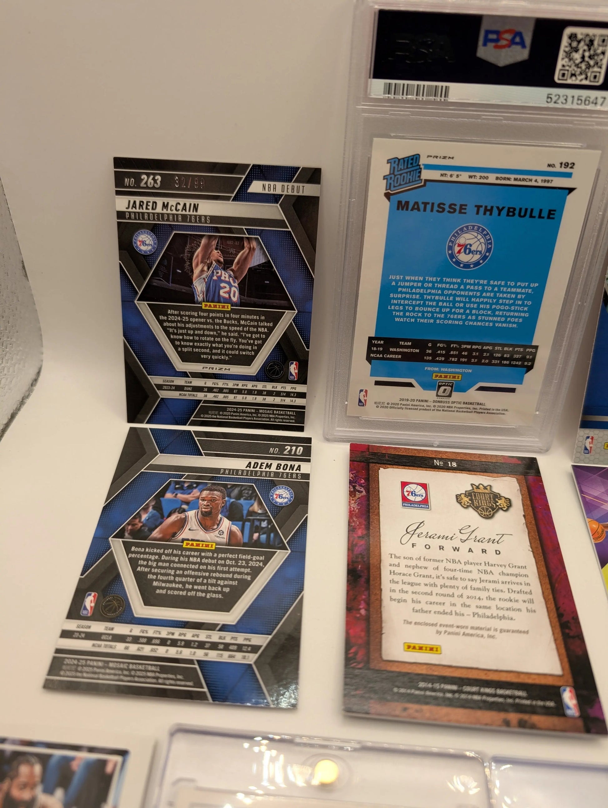 Philadelphia 76ers NBA Basketball Card Lot, Rookies, Patch, Auto, Graded FRENLY BRICKS - Open 7 Days