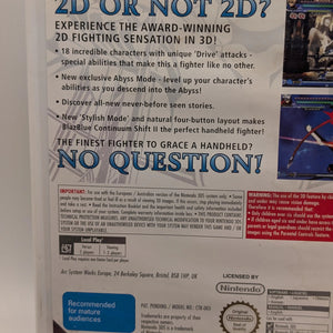 BlazBlue Continuum Shift II PAL Nintendo 3DS Used, Manual, Game, Case FRENLY BRICKS - Open 7 Days