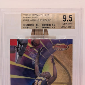 1997 Bowmans Best Refractor Shaquille O’Neal #95 LAKERS BGS 9.5 FRENLY BRICKS - Open 7 Days