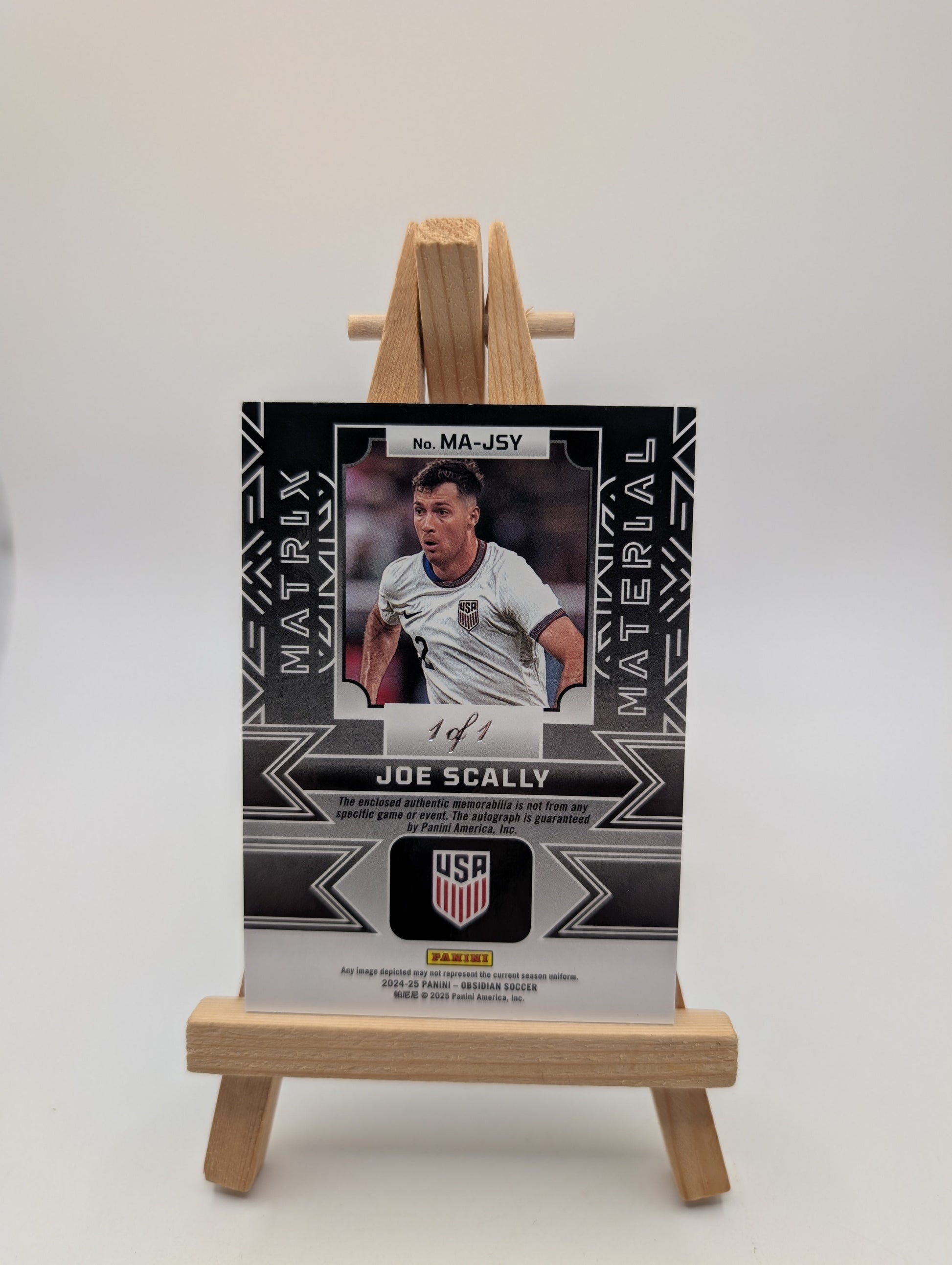 2024-25 Panini Obsidian Soccer JOE SCALLY 1/1 One of One Auto Patch USA US FRENLY BRICKS - Open 7 Days