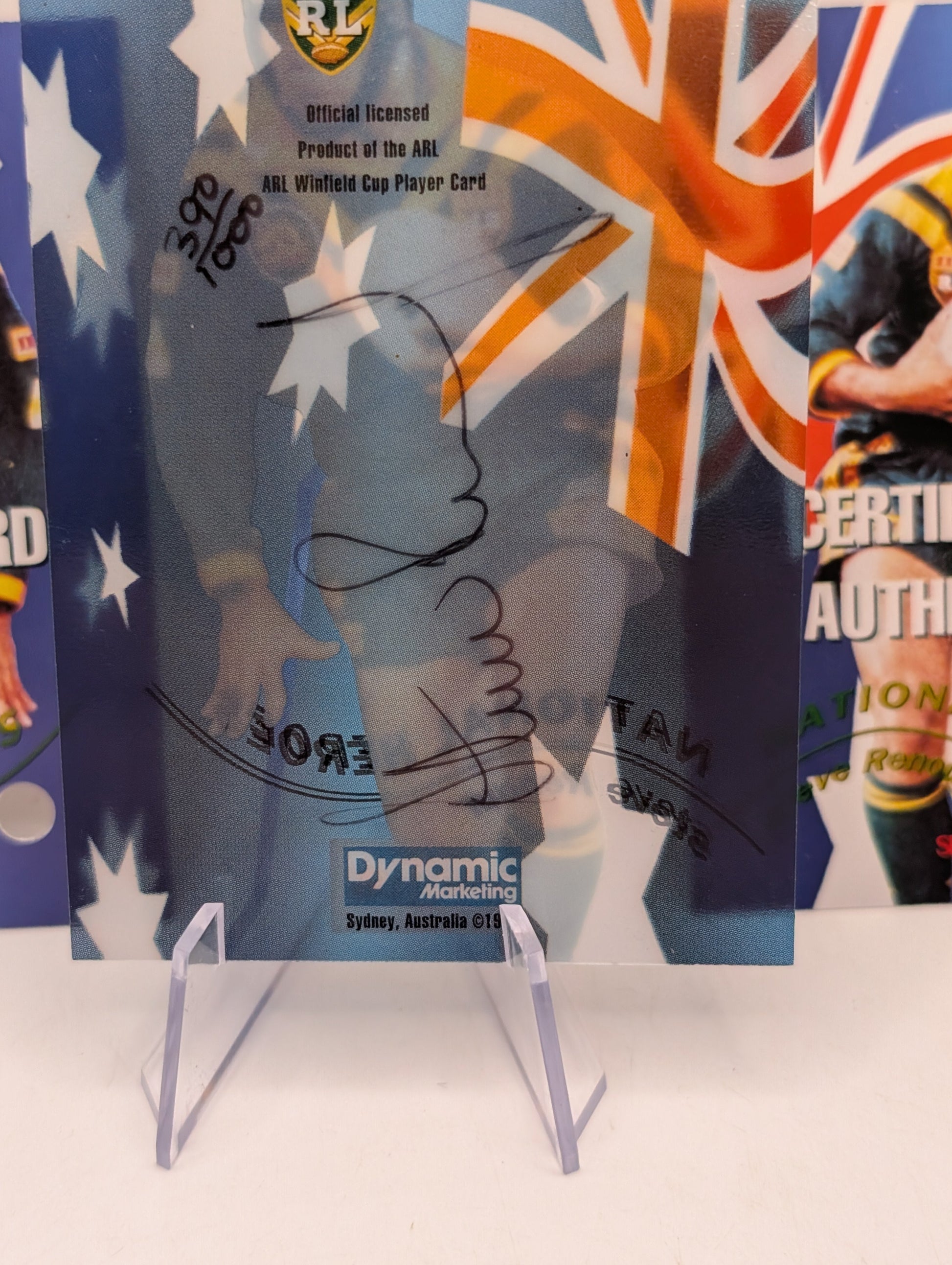 1996 Dynamic Rugby League National Heroes NH5 Steve Renouf Redemption/Auto/Cert FRENLY BRICKS - Open 7 Days