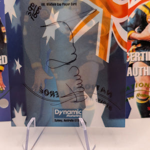 1996 Dynamic Rugby League National Heroes NH5 Steve Renouf Redemption/Auto/Cert FRENLY BRICKS - Open 7 Days