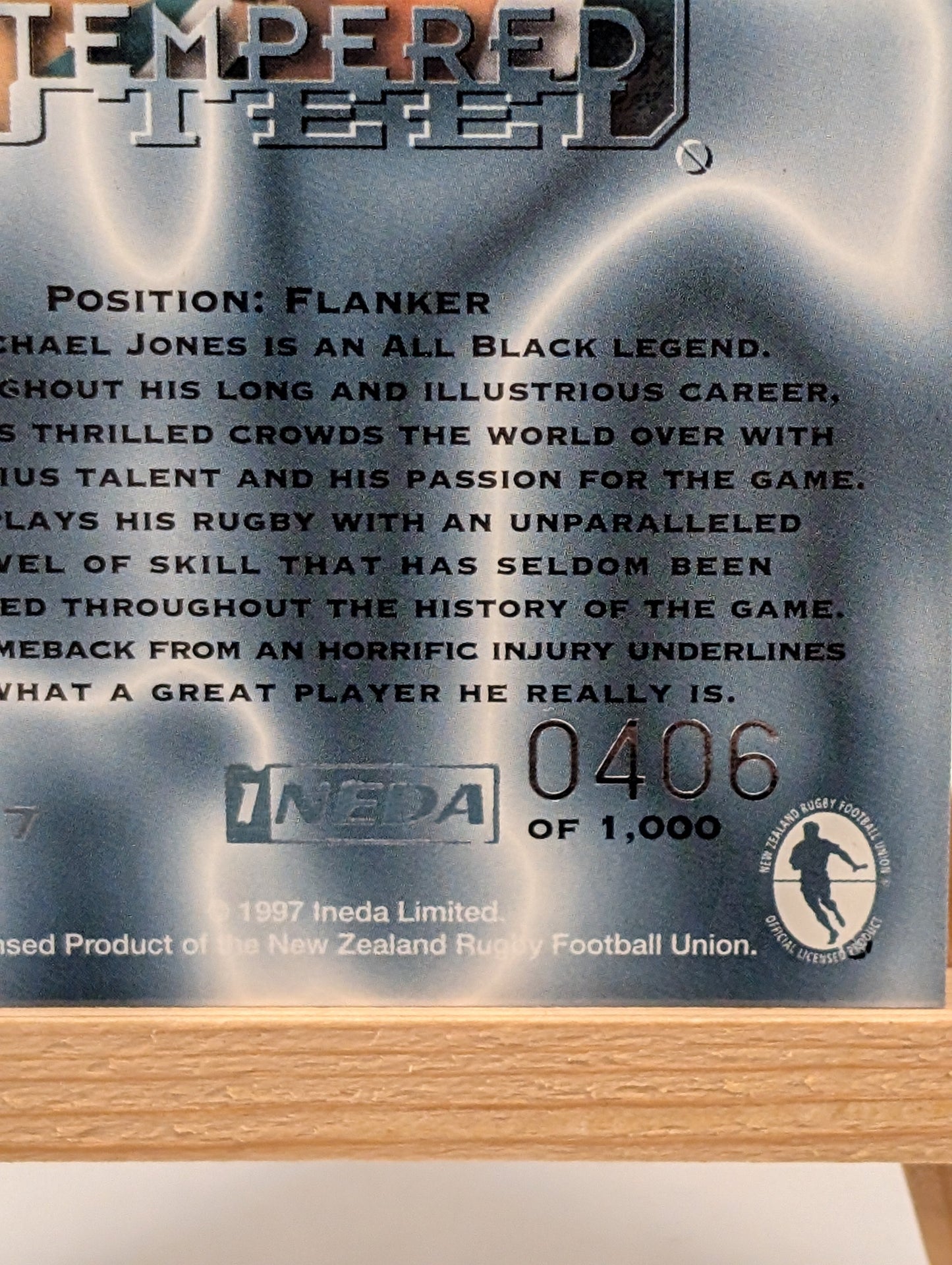 Michael Jones - 1997 Ineda - NZRU - Tempered Steel - TS7 - /1000 FRENLY BRICKS - Open 7 Days