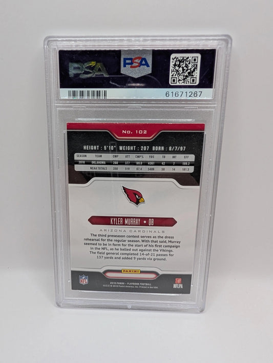 2019 Panini Playbook #102 Kyler Murray RC PSA 9 Mint Cardinals Heisman Rookie OK FRENLY BRICKS - Open 7 Days