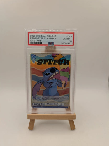 PSA 10 Weiss Schwarz Blau Disney Stitch DSY 01B-043 Jp Prototype Disney Stamp Sp FRENLY BRICKS - Open 7 Days