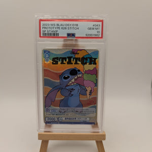 PSA 10 Weiss Schwarz Blau Disney Stitch DSY 01B-043 Jp Prototype Disney Stamp Sp FRENLY BRICKS - Open 7 Days