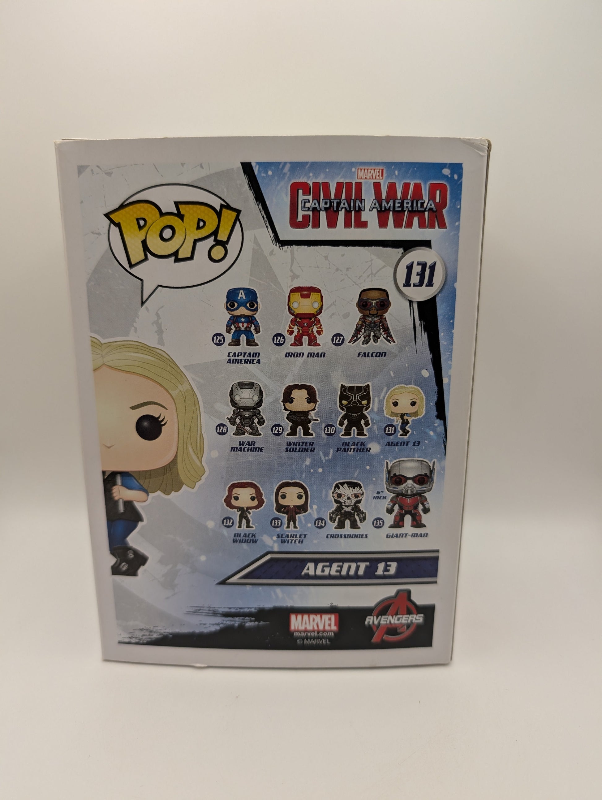 Marvel Funko Pop - Agent 13 - Captain America: Civil War - No. 131 FRENLY BRICKS - Open 7 Days