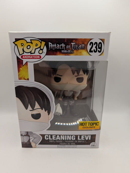 Funko Pop! Attack On Titan Cleaning Levi #239 Hot Topic Exclusive Vaulted FRENLY BRICKS - Open 7 Days