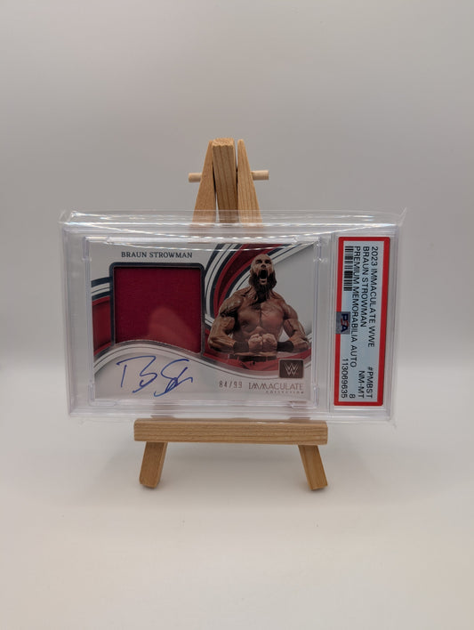 2023 Immaculate WWE Braun Strowman Premium Memorabilia Auto Patch /99 PSA 8 FRENLY BRICKS - Open 7 Days