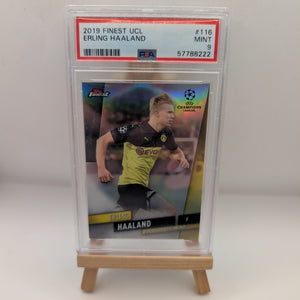 2019-20 Topps Finest Ucl Erling Haaland Refractor Rc #116 SP PSA 9 FRENLY BRICKS - Open 7 Days