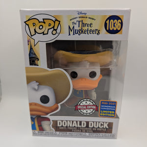 Donald Duck Pop 1036 - Disney Three Musketeers Funko Pop! - 2021 Wonderous Conv FRENLY BRICKS - Open 7 Days