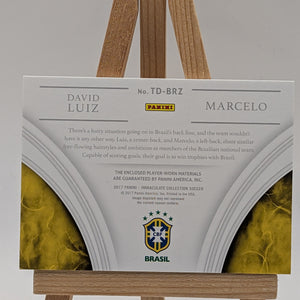 David Luiz Marcelo DUAL PATCH 2017 Immaculate TD-BRZ Remarkable Memorabilia /75 FRENLY BRICKS - Open 7 Days