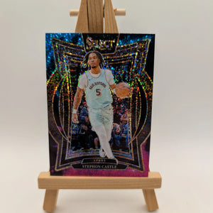 2024-25 Panini Select Concourse Stephon Castle #72 Cosmic Prizm (RC) Spurs FRENLY BRICKS - Open 7 Days