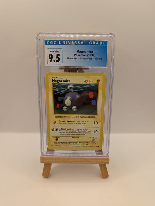 MAGNEMITE - 53/102 - Graded CGC 9.5 - BASE SET SHADOWLESS - Pokemon PSA FRENLY BRICKS - Open 7 Days
