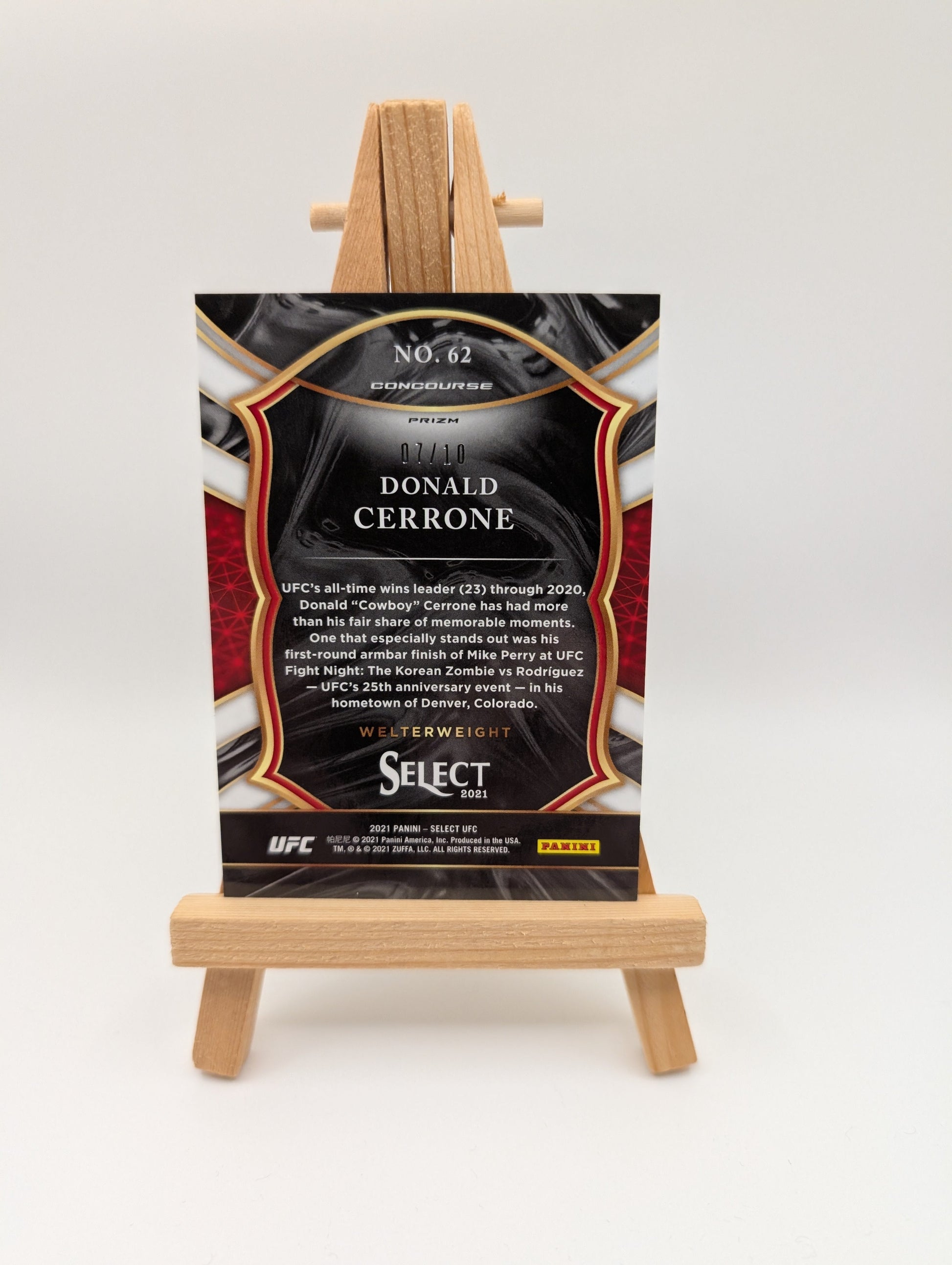 Donald Cerrone 2021 Select Gold Disco 2/10 UFC FRENLY BRICKS - Open 7 Days