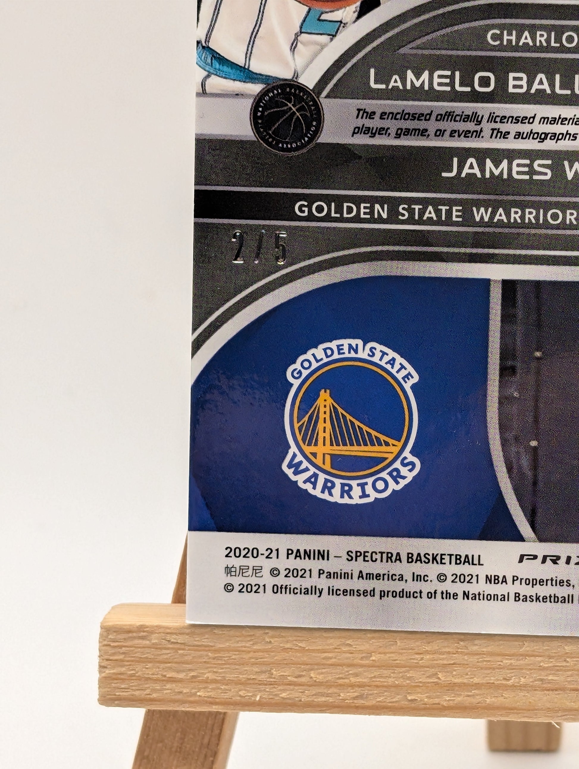 2020-21 Panini Spectra Rookie Dual Patch Auto LaMELO BALL JAMES WISEMAN /5 RC FRENLY BRICKS - Open 7 Days